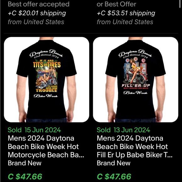 Daytona Beach Bike Week T-Shirt / Pin Up Girl / 2XL / New / Hot Leathers - Picture 7 of 7